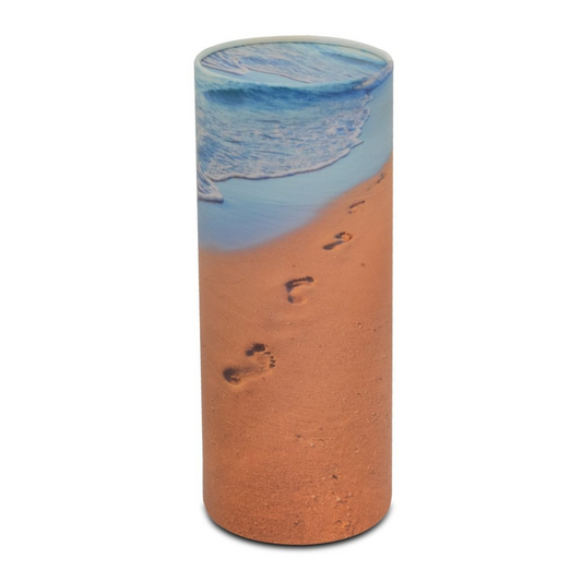 Footprints in the Sand Cylinder Urn