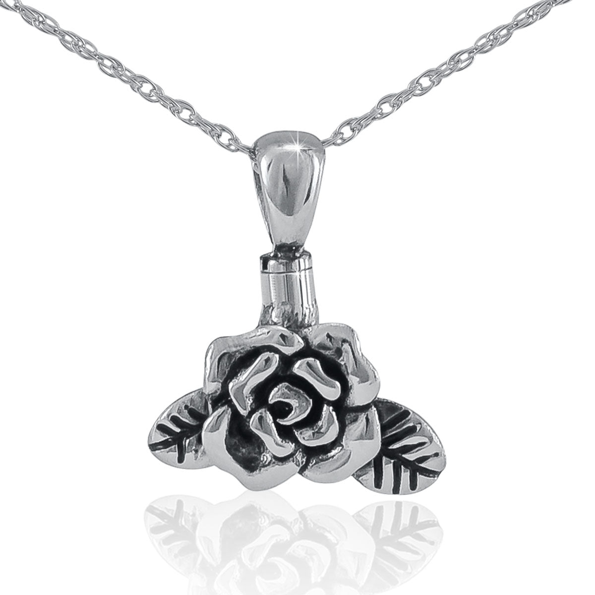Steel Rose Keepsake Necklace